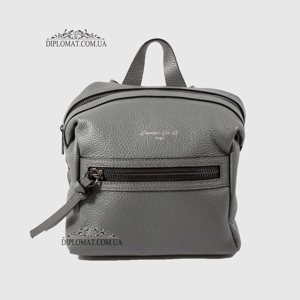 Рюкзак женский EMANUELA FERRETTI 552096 Маленький на молнии GREY floater Серый