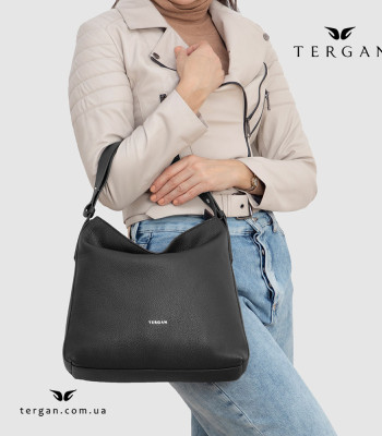 Сумка Женская Кожаная TERGAN 79935 На плечоSIYAH FLOATER Черный