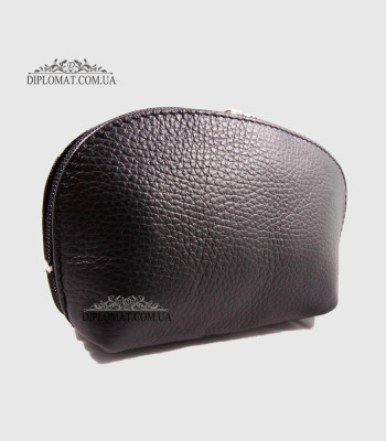Косметичка женская GIADA PELLE 0028 Кожаная Среднего размера На одно отделение BLACK floater