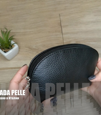 Косметичка женская GIADA PELLE 0028 Кожаная Среднего размера На одно отделение BLACK floater