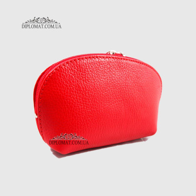 Косметичка женская EMANUELA FERRETTI 0028 Кожаная Среднего размера На одно отделение  RED floater Красный/Розовый