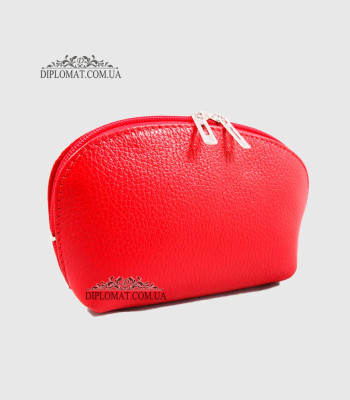 Косметичка женская GIADA PELLE 0028 Кожаная Среднего размера На одно отделение RED floater