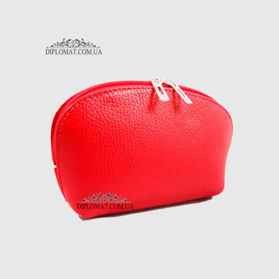 Косметичка женская EMANUELA FERRETTI 0028 Кожаная Среднего размера На одно отделение  RED floater Красный/Розовый