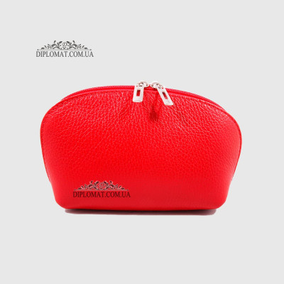 Косметичка женская EMANUELA FERRETTI 0028 Кожаная Среднего размера На одно отделение  RED floater Красный/Розовый
