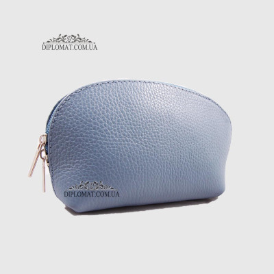 Косметичка женская GIADA PELLE 0028 Кожаная Среднего размера На одно отделение  L.BLUE floater Синий