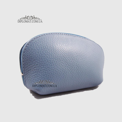 Косметичка женская GIADA PELLE 0028 Кожаная Среднего размера На одно отделение  L.BLUE floater Синий