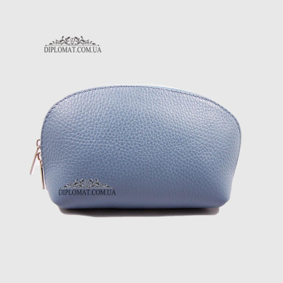 Косметичка женская GIADA PELLE 0028 Кожаная Среднего размера На одно отделение  L.BLUE floater Синий