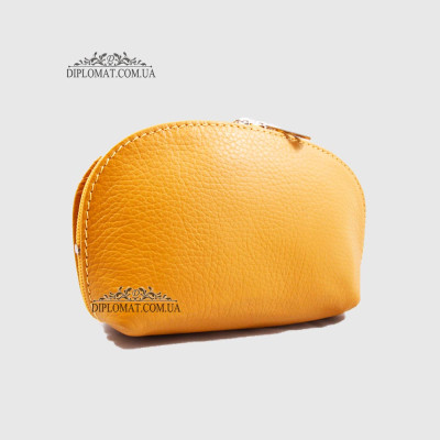 Косметичка женская GIADA PELLE 0028 Кожаная Среднего размера На одно отделение  MUSTARD floater Горчичный