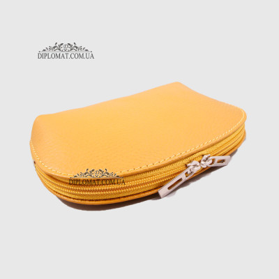 Косметичка женская GIADA PELLE 0028 Кожаная Среднего размера На одно отделение  MUSTARD floater Горчичный