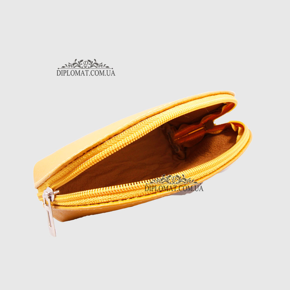 Косметичка женская GIADA PELLE 0028 Кожаная Среднего размера На одно отделение  MUSTARD floater Горчичный
