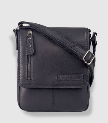 Небольшая сумка через плечо HILL BURRY 3069sHB Кожаная Crazy Horse Black