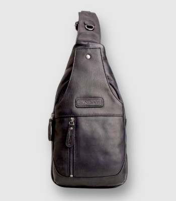 Сумка-слинг рюкзак через одно плечо HILL BURRY 6101 Crazy Horse Black