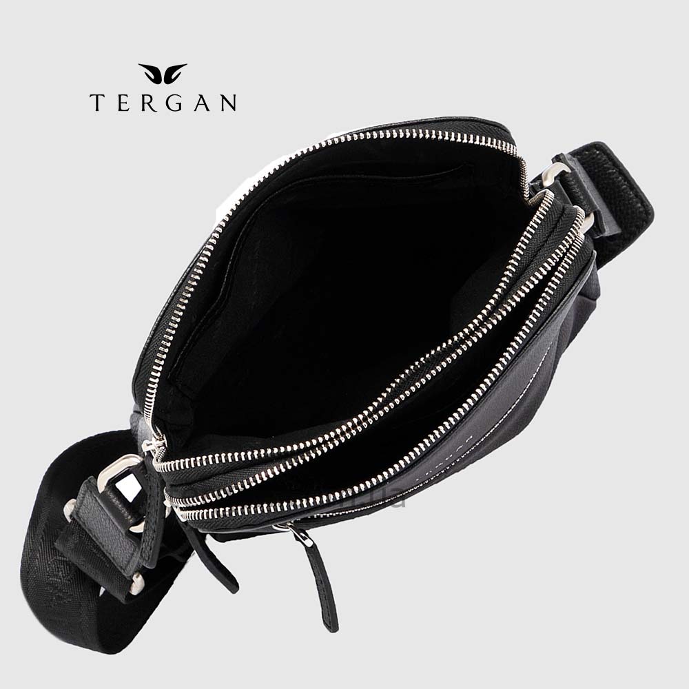 Сумка мужская TERGAN 21408 Кожаная  Через плечо Отделение на металлической молнии SIYAH LATIGO Черный Черный