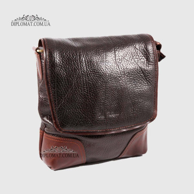 Сумка мужская TONY BELLUCCI T-5044 Кожаная Через плечо Среднего размера 886 D.BROWN Коричневый Коричневый