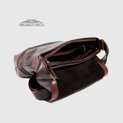 Сумка мужская TONY BELLUCCI T-5044 Кожаная Через плечо Среднего размера 886 D.BROWN Коричневый Коричневый