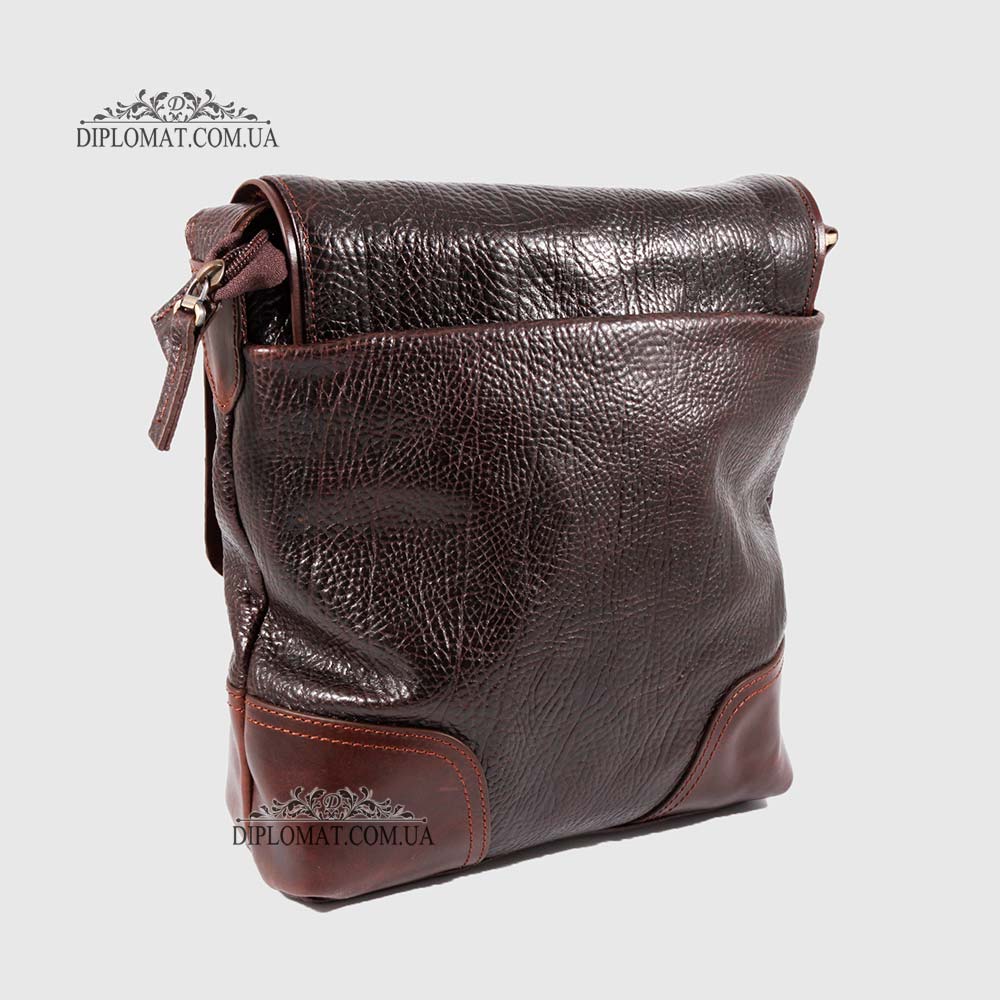 Сумка мужская TONY BELLUCCI T-5044 Кожаная Через плечо Среднего размера 886 D.BROWN Коричневый Коричневый