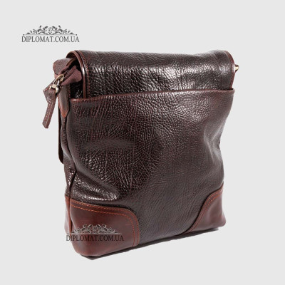 Сумка мужская TONY BELLUCCI T-5044 Кожаная Через плечо Среднего размера 886 D.BROWN Коричневый Коричневый
