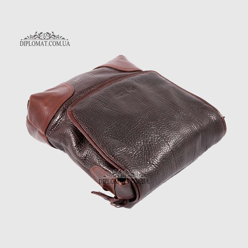 Сумка мужская TONY BELLUCCI T-5044 Кожаная Через плечо Среднего размера 886 D.BROWN Коричневый Коричневый