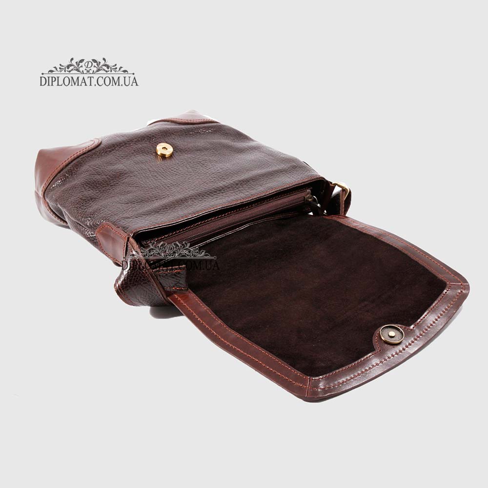 Сумка мужская TONY BELLUCCI T-5044 Кожаная Через плечо Среднего размера 886 D.BROWN Коричневый Коричневый