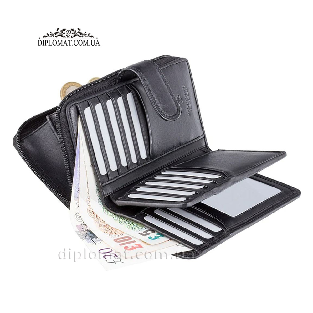 Кошелек женский VISCONTI HT33 Madame c RFID  Black Черный  Черный