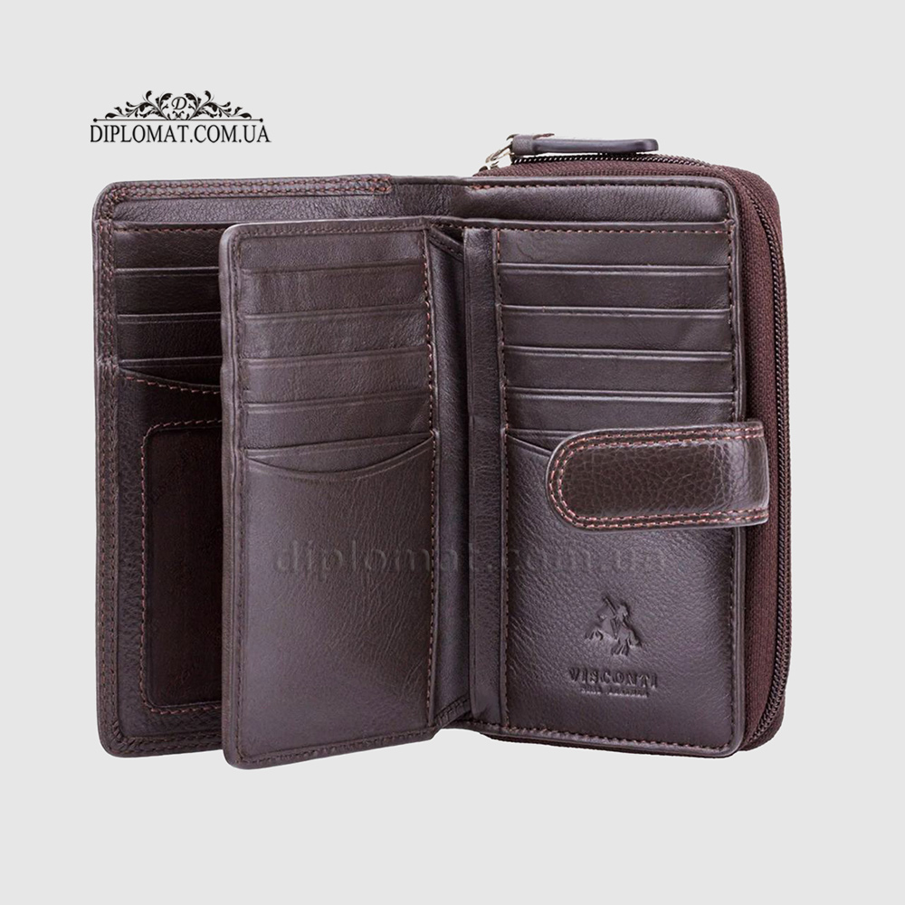 Кошелек женский VISCONTI HT33 Madame c RFID  Chocolate Шоколадный