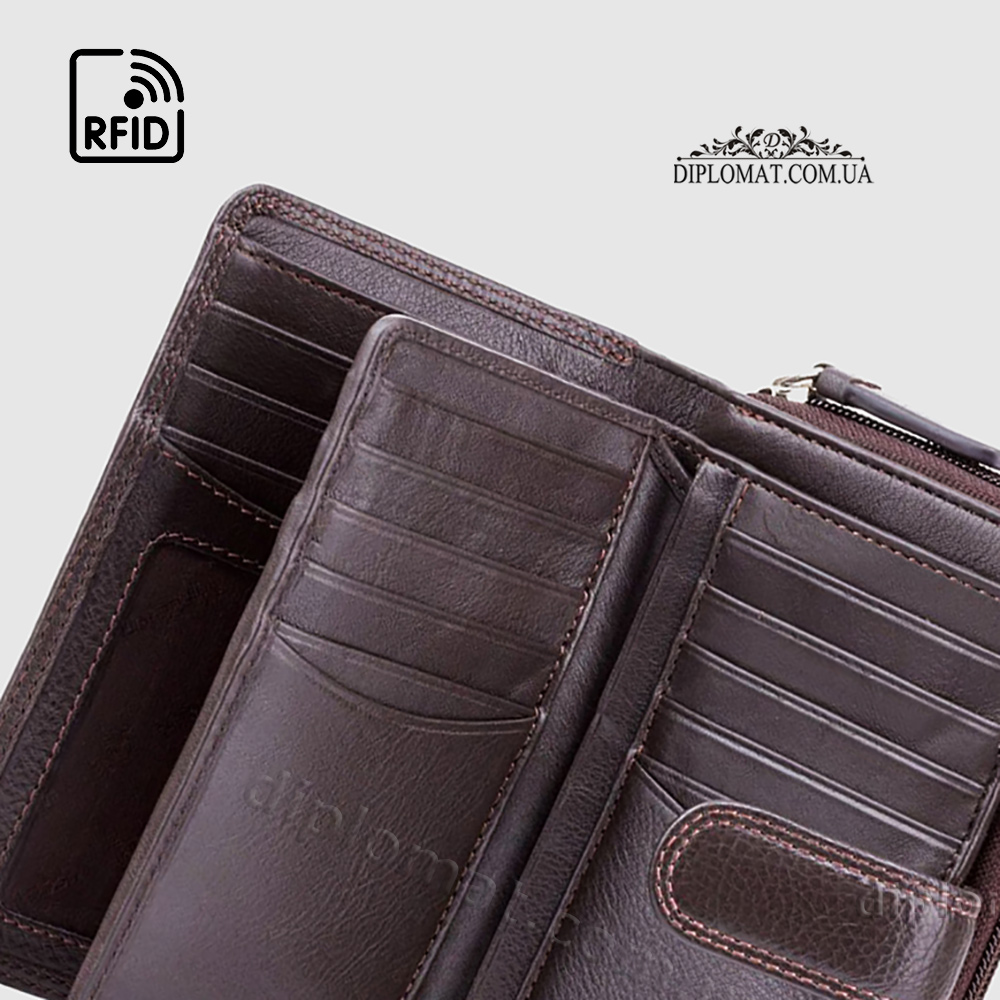 Кошелек женский VISCONTI HT33 Madame c RFID  Chocolate Шоколадный