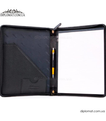 Папка кожаная ASHWOOD A4 ZIP Black