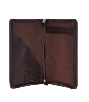 Папка кожаная ASHWOOD A4 ZIP Brown