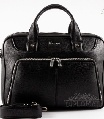 Сумка деловая KARYA 0655 для ноутбука и документов кожаная45 Black