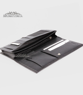 Кошелек для телефона мужской из натуральной кожи на магните KARYA 1097 45 Black