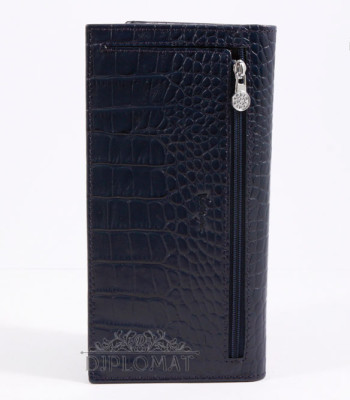 Кошелек для телефона мужской из натуральной кожи на магните KARYA 1097 58 D.BLUE CROCO
