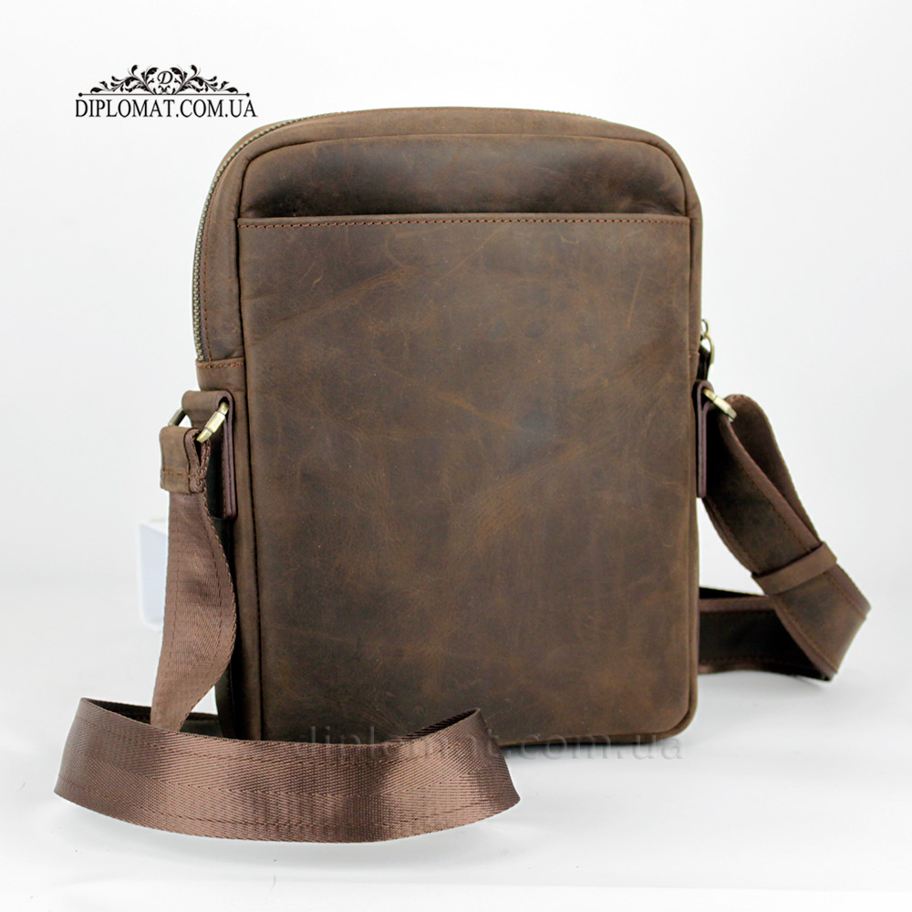 Сумка мужская кожаная с ремнем через плечо TONY BELLUCCI T-5227 Среднего размера  04 BROWN Коричневый Коричневый