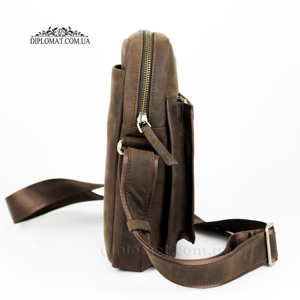 Сумка мужская кожаная с ремнем через плечо TONY BELLUCCI T-5227 Среднего размера  04 BROWN Коричневый Коричневый