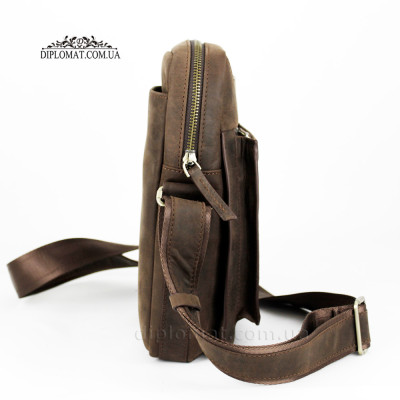 Сумка мужская кожаная с ремнем через плечо TONY BELLUCCI T-5227 Среднего размера  04 BROWN Коричневый Коричневый