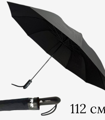 Зонт Автомат Три Слона L34076 Ручка Прямая В ДВА сложения Купол 112 см Polyester BLACK