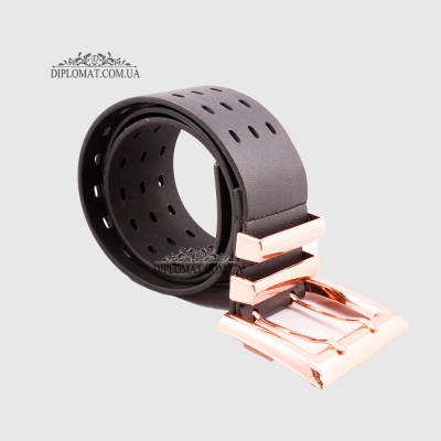Ремень женский GIADA PELLE BELT 11122 Широкий Экокожа BLACK smooth Черный