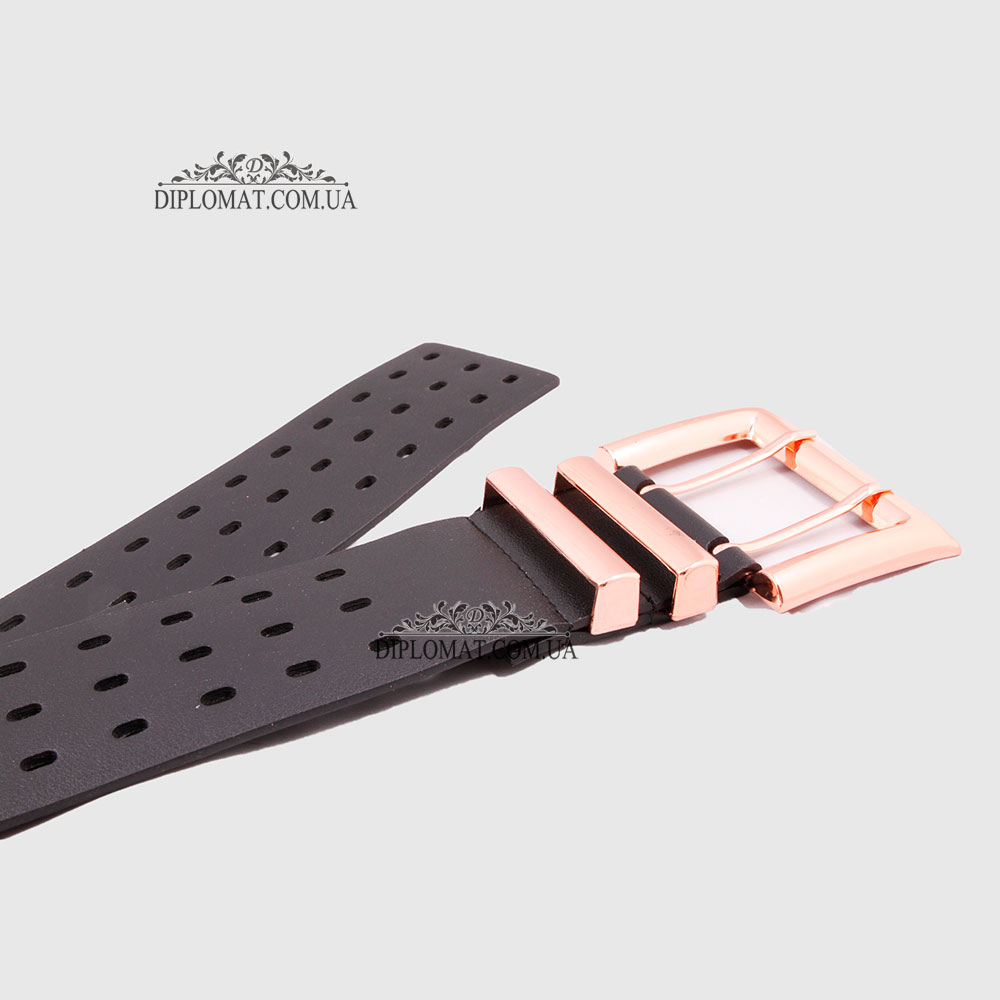 Ремень женский GIADA PELLE BELT 11122 Широкий Экокожа BLACK smooth Черный