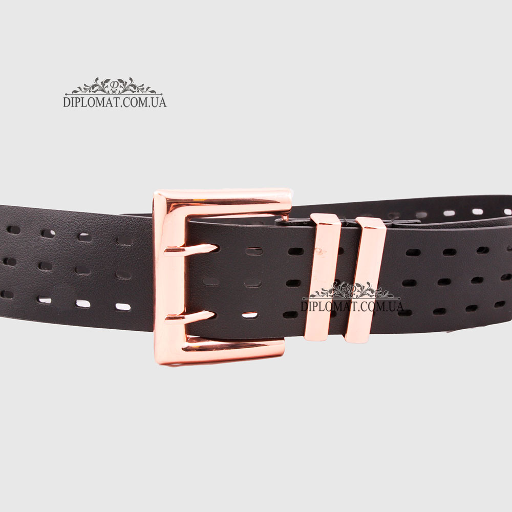 Ремень женский GIADA PELLE BELT 11122 Широкий Экокожа BLACK smooth Черный