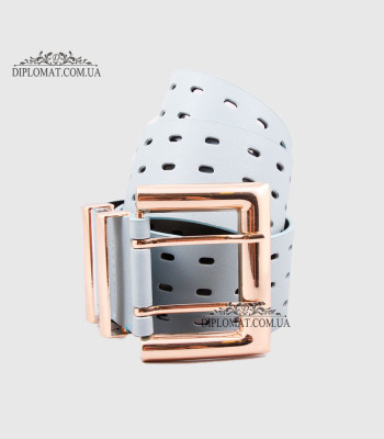 Ремень женский GIADA PELLE BELT 11122 Широкий ЭкокожаL.BLUE smooth
