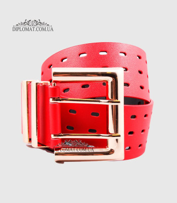 Ремень женский GIADA PELLE BELT 11122 Широкий ЭкокожаRED smooth