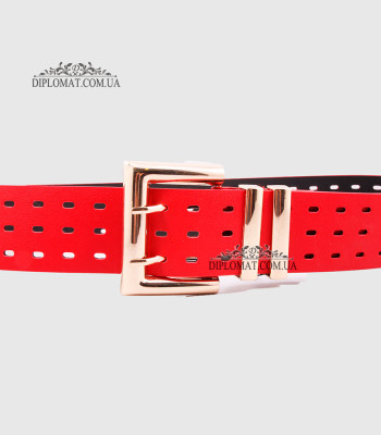 Ремень женский GIADA PELLE BELT 11122 Широкий ЭкокожаRED smooth
