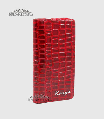 Кошелек на молнии KARYA 1126 с отделением для телефона и денег08 RED