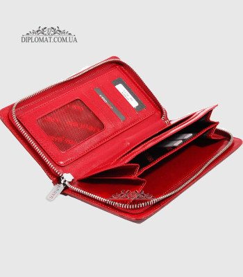 Кошелек на молнии KARYA 1126 с отделением для телефона и денег08 RED
