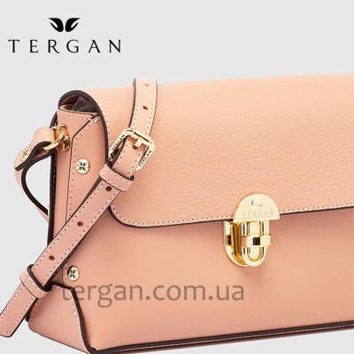 Сумка Женская TERGAN 79305 Кожаная NUDE FLOATER /NUDE ANALIN Пудра