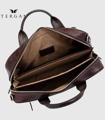 Мужская кожаная сумка для документов и Ноутбука TERGAN 21427 KAHVE BRİC / KAHVE RUSTIC