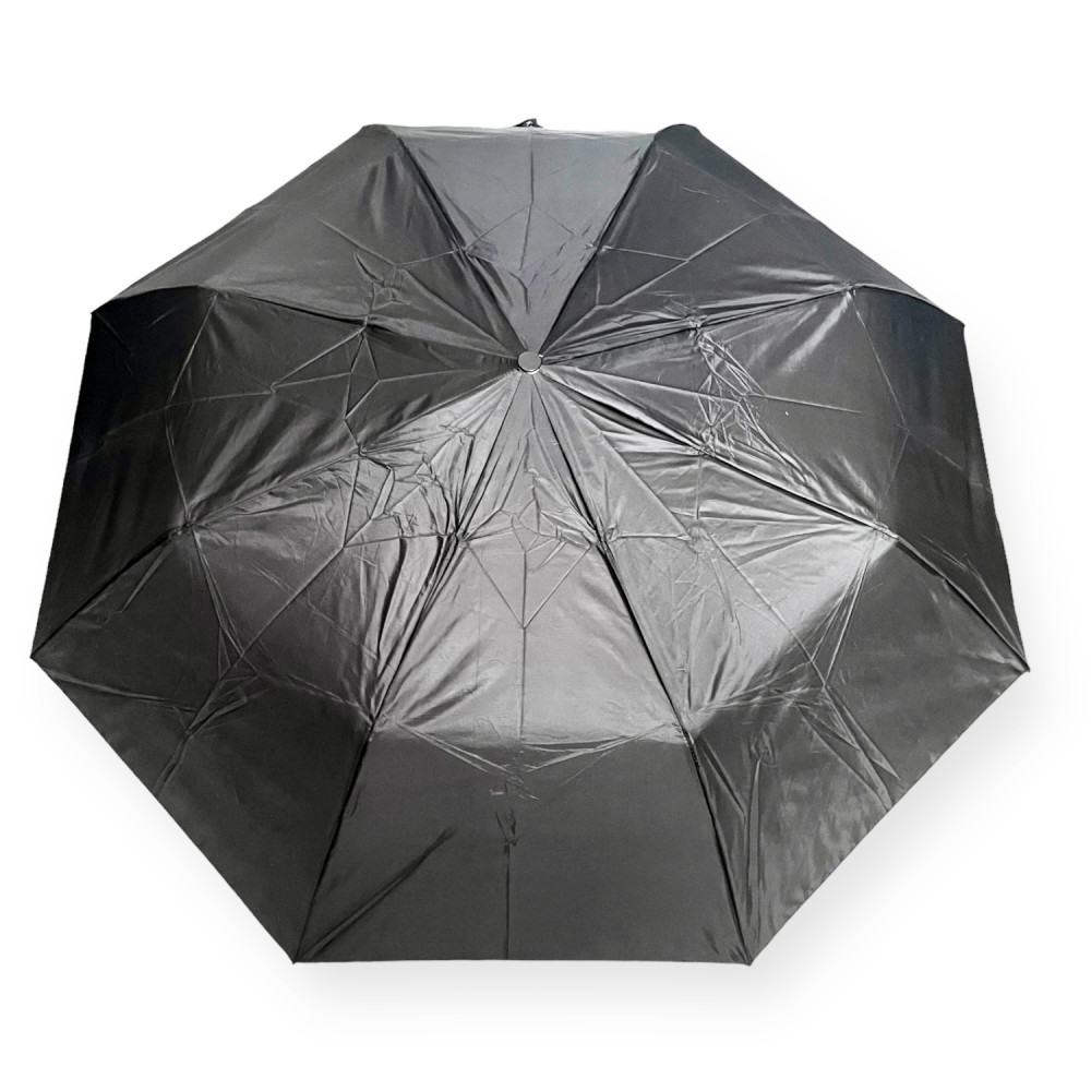 Зонт Полуавтомат Три Слона L8001 Ручка-крюк  Polyester BLACK Черный