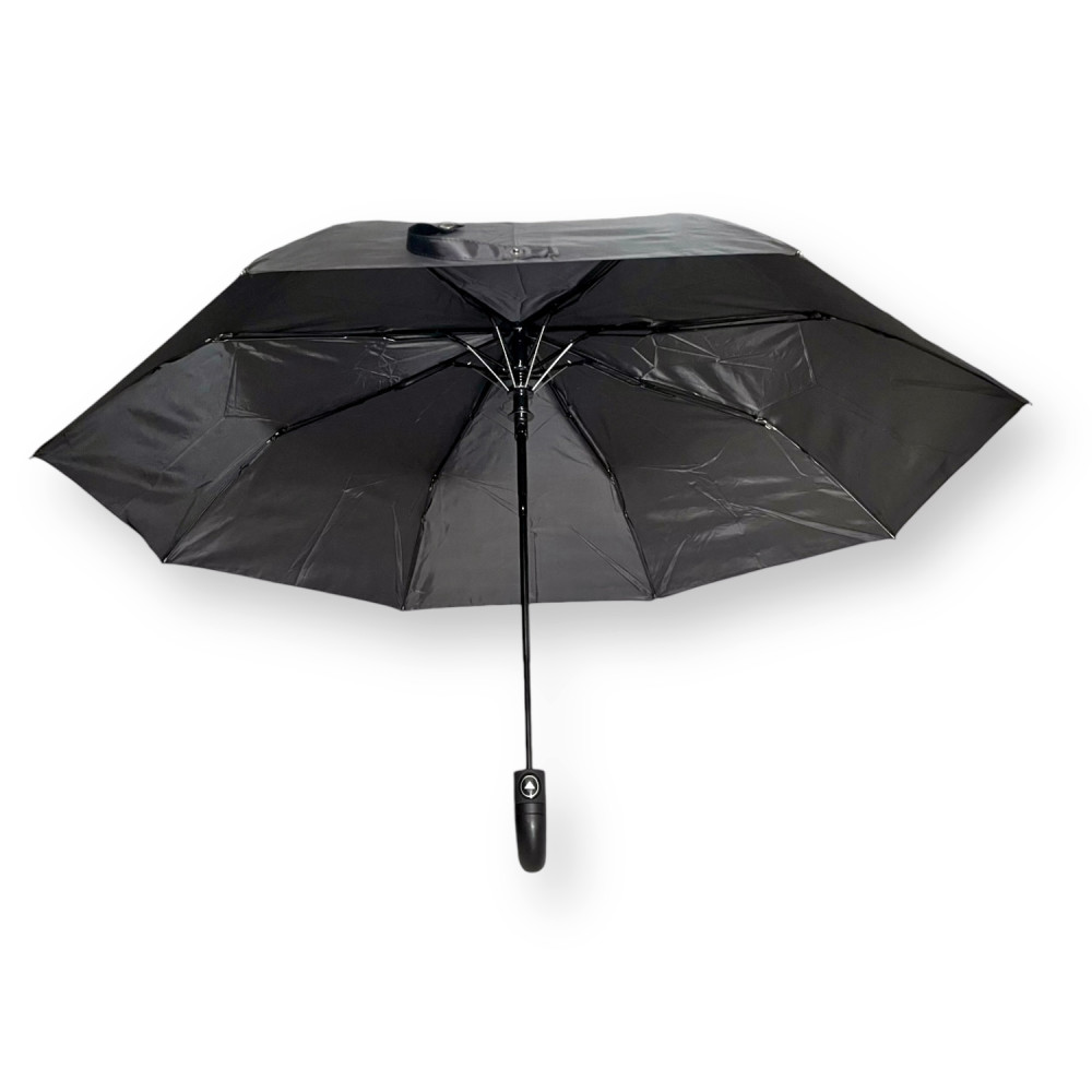 Зонт Полуавтомат Три Слона L8001 Ручка-крюк  Polyester BLACK Черный