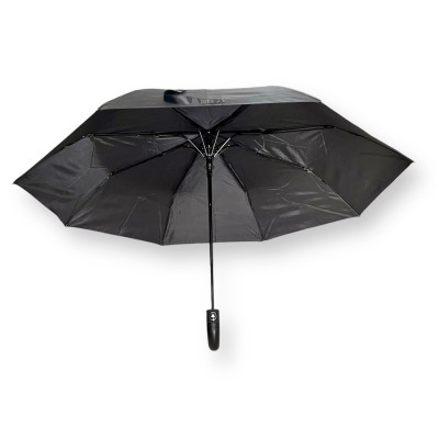 Зонт Полуавтомат Три Слона L8001 Ручка-крюк  Polyester BLACK Черный