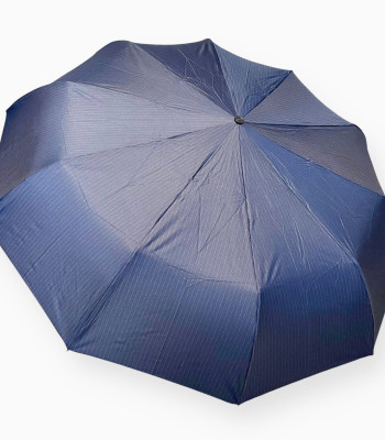 Зонт Автомат Три Слона L34033 синий в полоску Ручка-крюк Кожаная Polyester D.BLUE