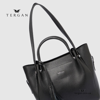 Сумка Женская Кожаная TERGAN 79966  SIYAH FLOATER Черный Черный